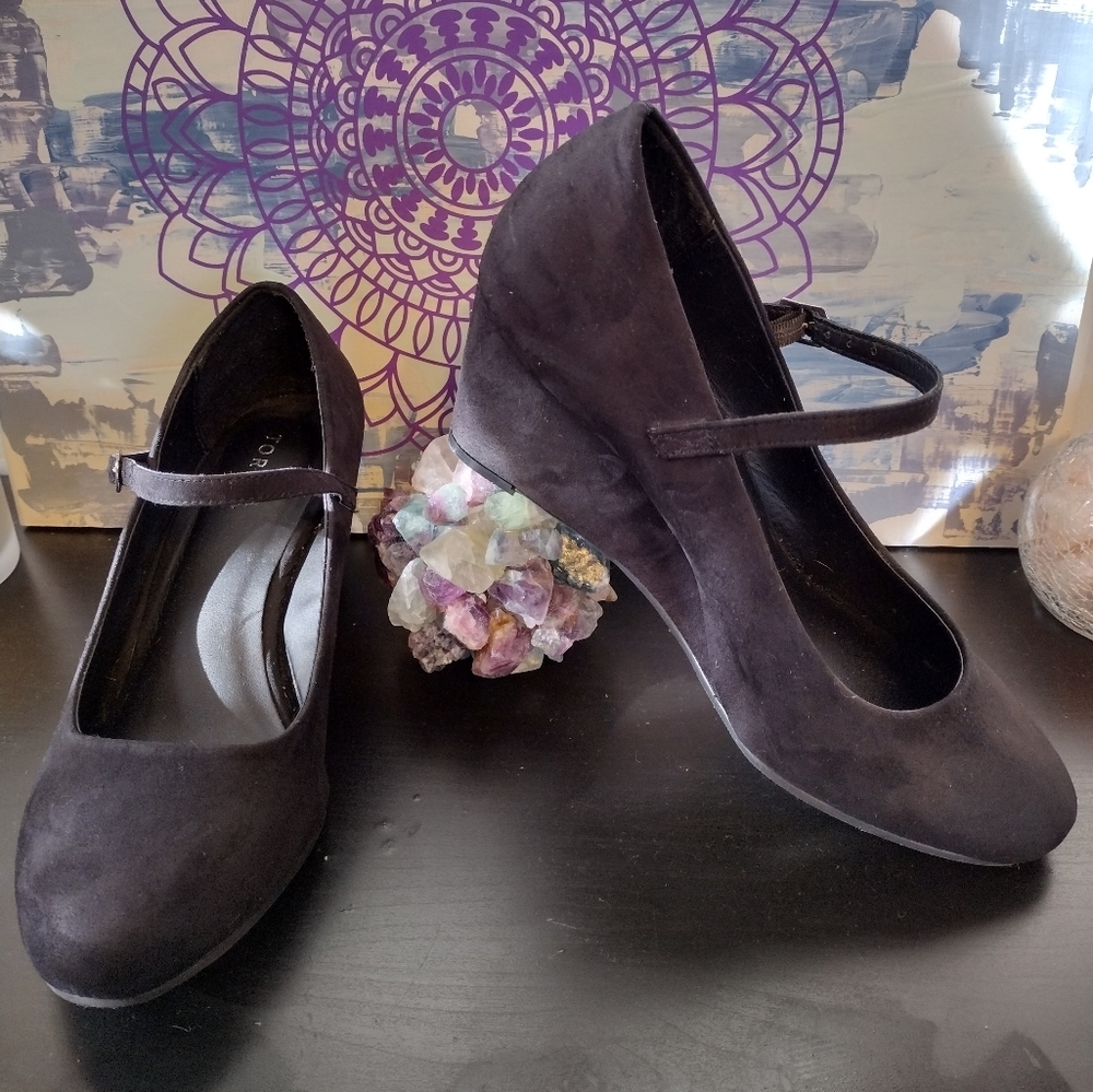 Torrid Size 9W Black Suede Strap Heels